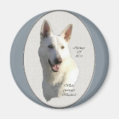 White German Shepherd Geschenke Magnet (Vorne)