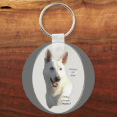 White German Shepherd Geschenke Schlüsselanhänger (Vorderseite)