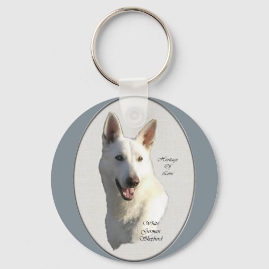 White German Shepherd Geschenke Schlüsselanhänger (Vorderseite)