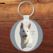 White German Shepherd Geschenke Schlüsselanhänger (Vorderseite)