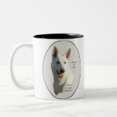 White German Shepherd Geschenke Zweifarbige Tasse (Links)