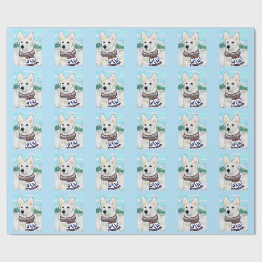 White German Shepherd   Geschenkpapier (Flach)
