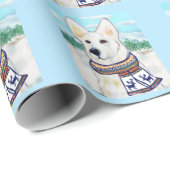White German Shepherd Geschenkpapier (Rolleneckpunkt)