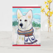 White German Shepherd Karte (Gelbe Blume)