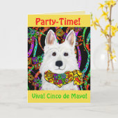 White German Shepherd Karte (Gelbe Blume)