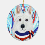 White German Shepherd Keramik Ornament (Links)