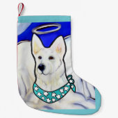 White German Shepherd Kleiner Weihnachtsstrumpf (Vorderseite)