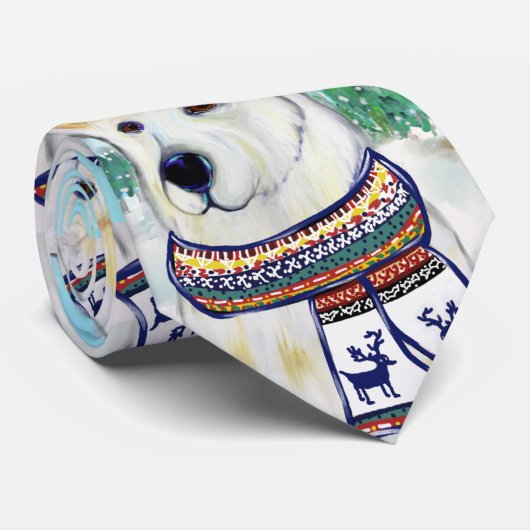 White German Shepherd Krawatte (Gerollt)