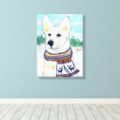 White German Shepherd Leinwanddruck (Insitu (Holzboden))