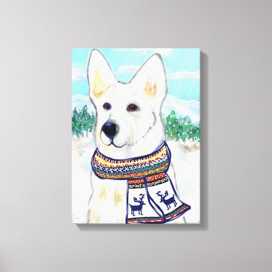 White German Shepherd Leinwanddruck (Vorderseite)