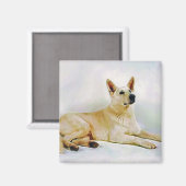 White German Shepherd Magnet (Vorderseite/Rückseite)