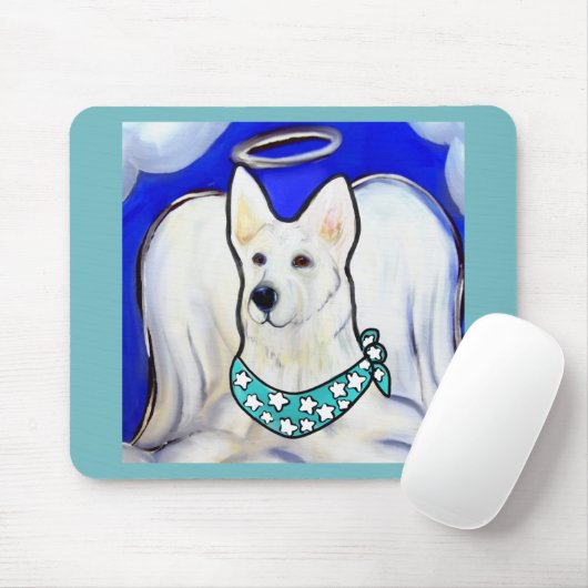 White German Shepherd Mousepad (Mit Mouse)