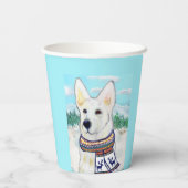 White German Shepherd Pappbecher (Rückseite)