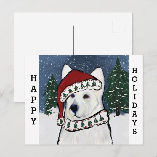 White German Shepherd Postkarte (Vorne/Hinten)