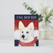 White German Shepherd Postkarte (Stehend Vorderseite)