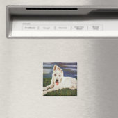 White German Shepherd Puppy Magnet (In Situ (Geschirrspüler))