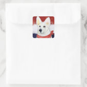 White German Shepherd Quadratischer Aufkleber (Tasche)