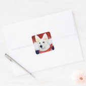 White German Shepherd Quadratischer Aufkleber (Umschlag)