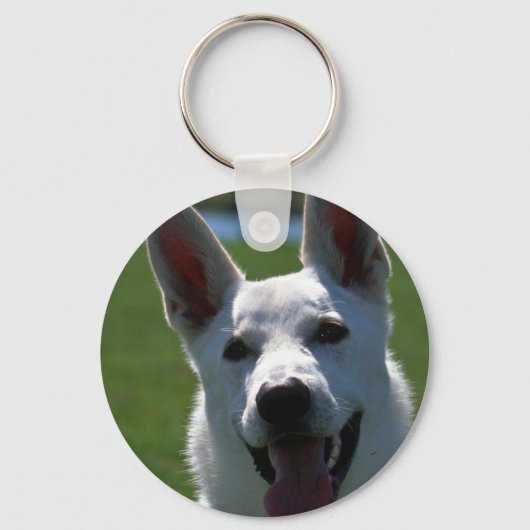White German Shepherd Schlüsselanhänger (Vorderseite)
