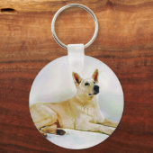 White German Shepherd Schlüsselanhänger (Vorderseite)