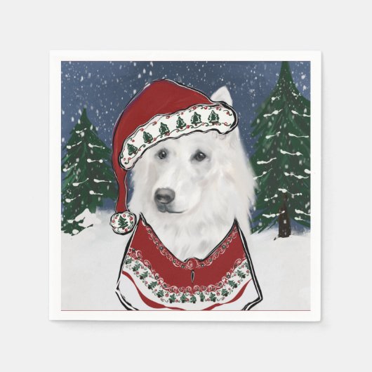 White German Shepherd Serviette (Vorderseite)
