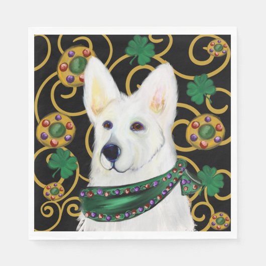 White German Shepherd Serviette (Vorderseite)
