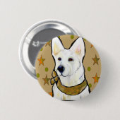 White German Shepherd Soldier Button (Vorne & Hinten)