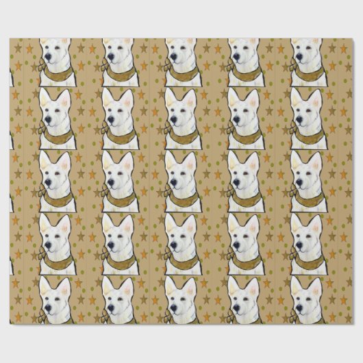 White German Shepherd Soldier Geschenkpapier (Flach)
