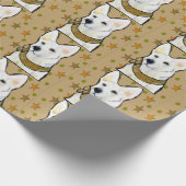 White German Shepherd Soldier Geschenkpapier (Ecke)