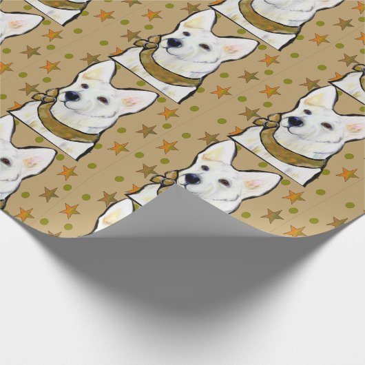 White German Shepherd Soldier Geschenkpapier (Ecke)