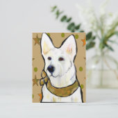 White German Shepherd Soldier Postkarte (Stehend Vorderseite)