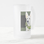 White German Shepherd St. Patty Mattglas Bierglas (VorderseiteRechts)