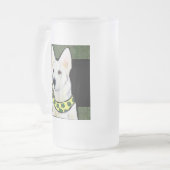 White German Shepherd St. Patty Mattglas Bierglas (Vorderseite Links)