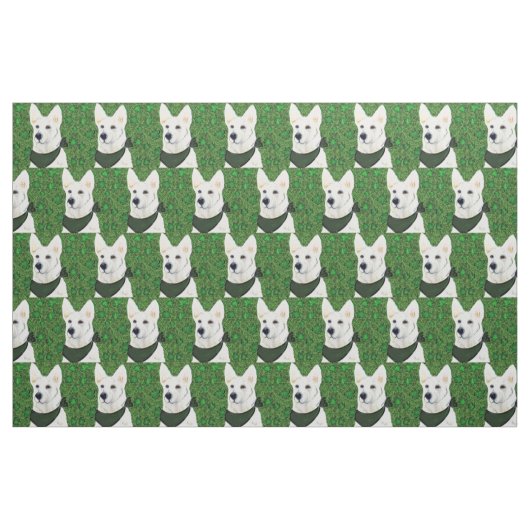 White German Shepherd Stoff (Fat Quarter (45,7 x 55,9 cm))