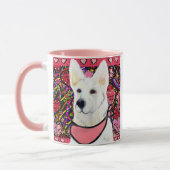 White German Shepherd Tasse (Links)