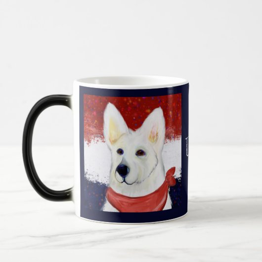 White German Shepherd Verwandlungstasse (Links)