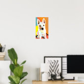 White German Shepherd Welppy Print Poster (Heimbüro)