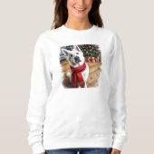 White German Shepherd Women's Christmas Sweatshirt (Vorderseite)