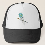 White Ghost Blue Eyes Top Hat Extravagant Skull Ca Truckerkappe (Vorderseite)