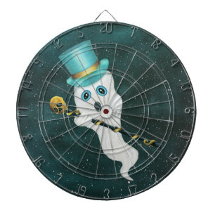 White Ghost in Top Hat Extravagant Cane Sky verkle Dartscheibe
