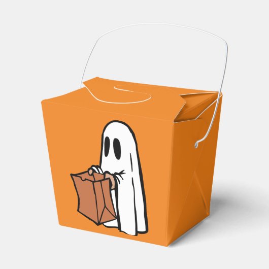 White Ghost mit Trick-oder-Leckerei Bag Goodie Box Geschenkschachtel (Vorderseite)