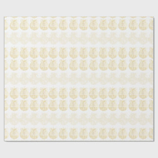 White Gift Wrap with Gold Ornaments Geschenkpapier