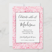 White Girl Pink Wasserfarbe Leopard Print Einladung (Vorderseite)