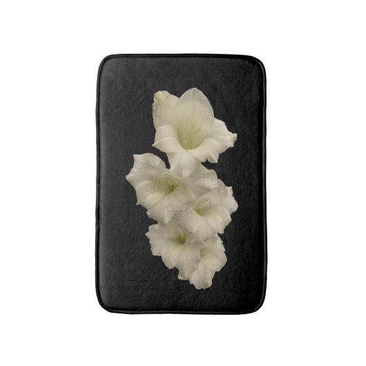 White Gladiola Blume Bath Mats Badematte (Vorderseite Vertikal)