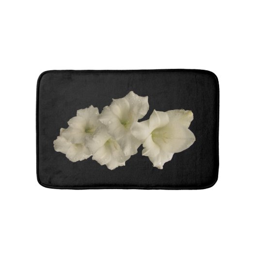 White Gladiola Blume Bath Mats Badematte (Vorderseite)