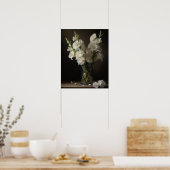White Gladiolus Blume Art Print Poster (Küche)