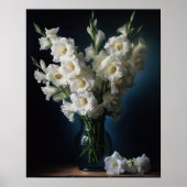 White Gladiolus Blume Art Print Poster (Vorne)