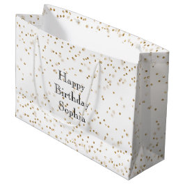 White Glam Gold Sparkle Confetti Geburtstag Große Geschenktüte
