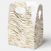 White Glam Gold Zebra Animal Print Geschenkschachtel (Geöffnet)