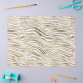 White Glam Gold Zebra Animal Print Seidenpapier (Basteln)